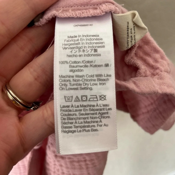 Madewell Dress Women's Medium Lightspun Button Front Mini Wisteria Dove ND175 - Picture 8 of 9